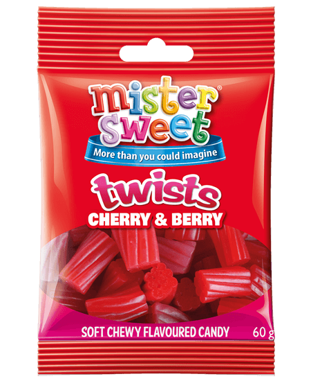 Mister Sweet Cherries & Berries Twists 60g
